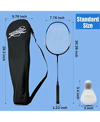 Magicorange Badminton Rackets Set of 4 for Backyard Games Includes 4 Racquets 4 Nylon Shuttlecocks 4 Grip Tapes and Carrying Bag for Adults