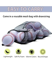 Magicorange 20 Pack Soft Pu Foam Baseballs, Standard Size Practice Balls with Carry Bag