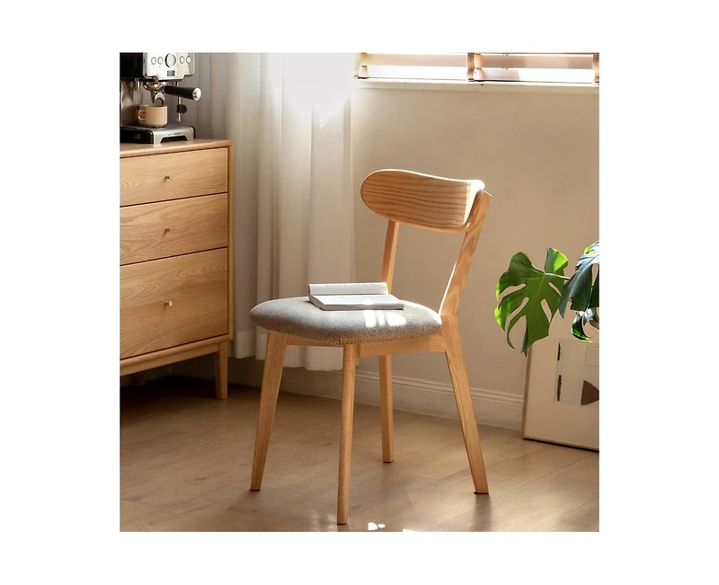 sumyeg Solid Oak Wood Dining Chair Made in North America Fas Grade Wooden Chair Set of 2