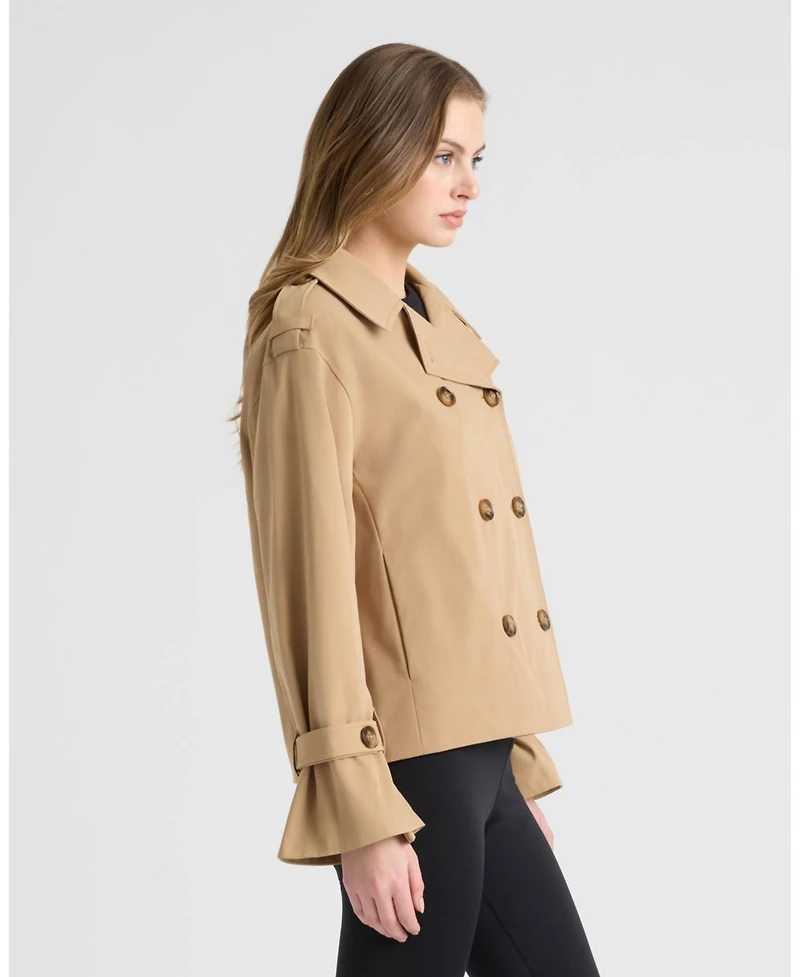 Nvlt Women's Double Breasted Short Trench Coat