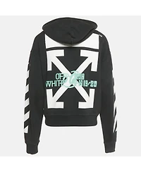 Pre-Owned Off-White Men's Black Waterfall Print Cotton Hoodie