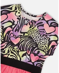 Deux par Toddler Girls Bi-Material Dress