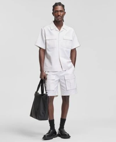 Mode Of One Mens Pull On 9 Utility Shorts Linen Blend Relaxed Utility Shirt Macys Exclusive