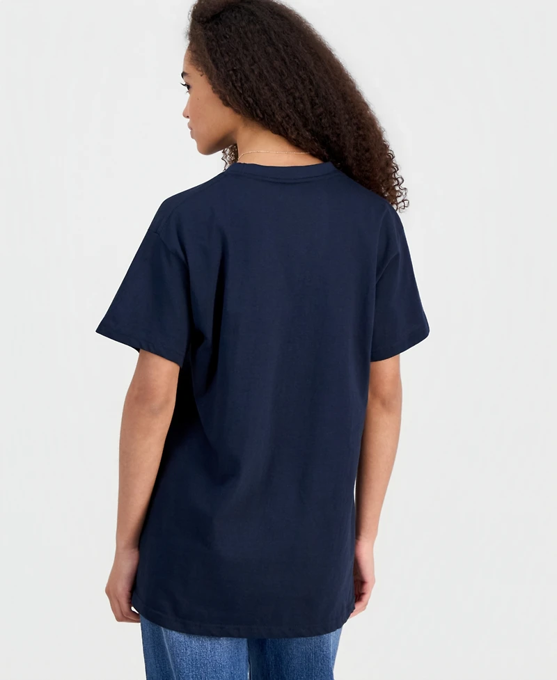 Rebellious One Juniors' La Hibiscus Cotton Boyfriend T-Shirt
