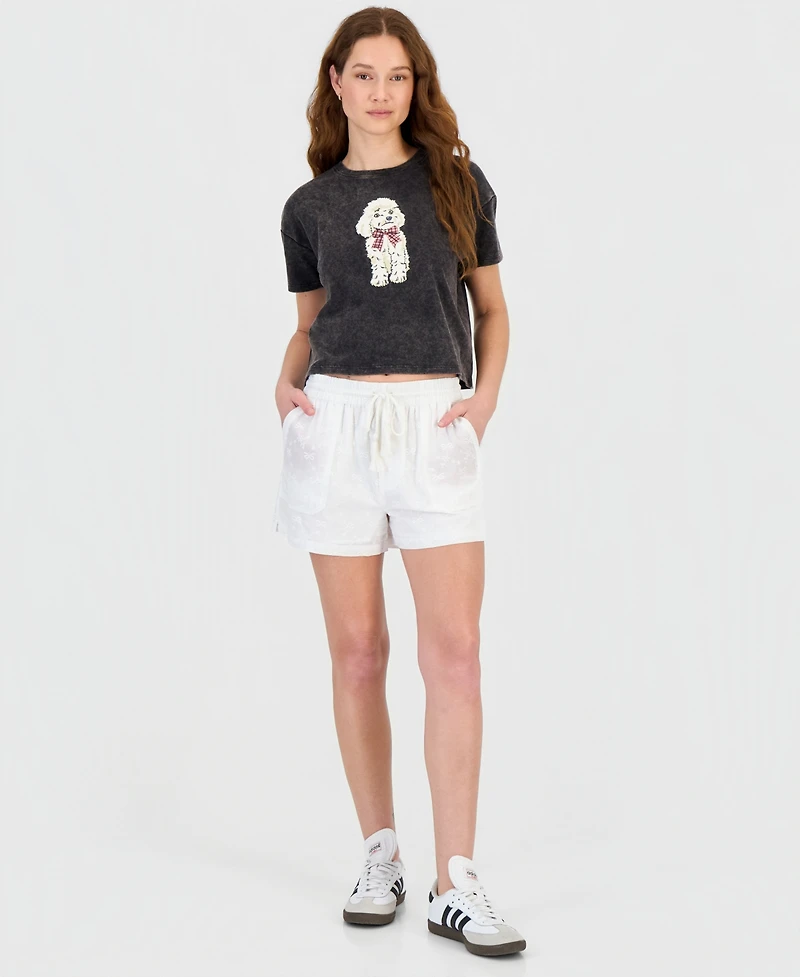 Rebel + Leigh Juniors' Graphic-Print Short-Sleeve T-Shirt