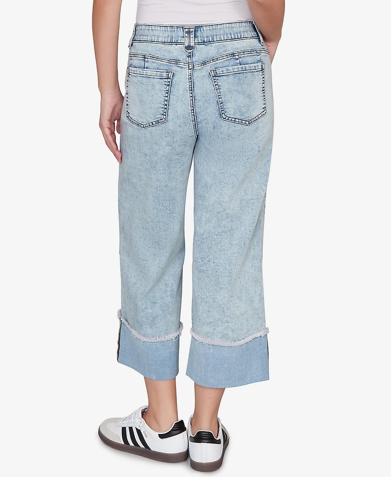 Ruby Rd. Petite Comfort Waist Wide Leg Cropped Jeans