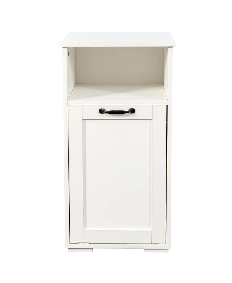 Rainsken Pull-Out Bathroom Storage Unit with 1 Removable Liner Bag for Easy Sorting & Storage Laundry Hamper Cabinet