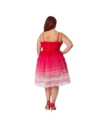 Unique Vintage Plus Tiered Sheer Swing Dress