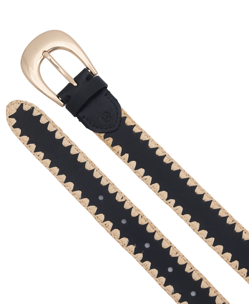 Michael Kors Raffia Leather Belt