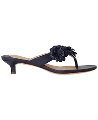 Lauren Ralph Women's Francesca Floral-Trim Nappa Dress Sandals