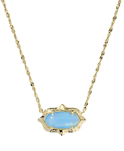 Kendra Scott Imitation Pearl and 14k Gold Over Brass Elisa Scallop Frame Short Pendant Necklace