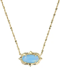 Kendra Scott Imitation Pearl and 14k Gold Over Brass Elisa Scallop Frame Short Pendant Necklace