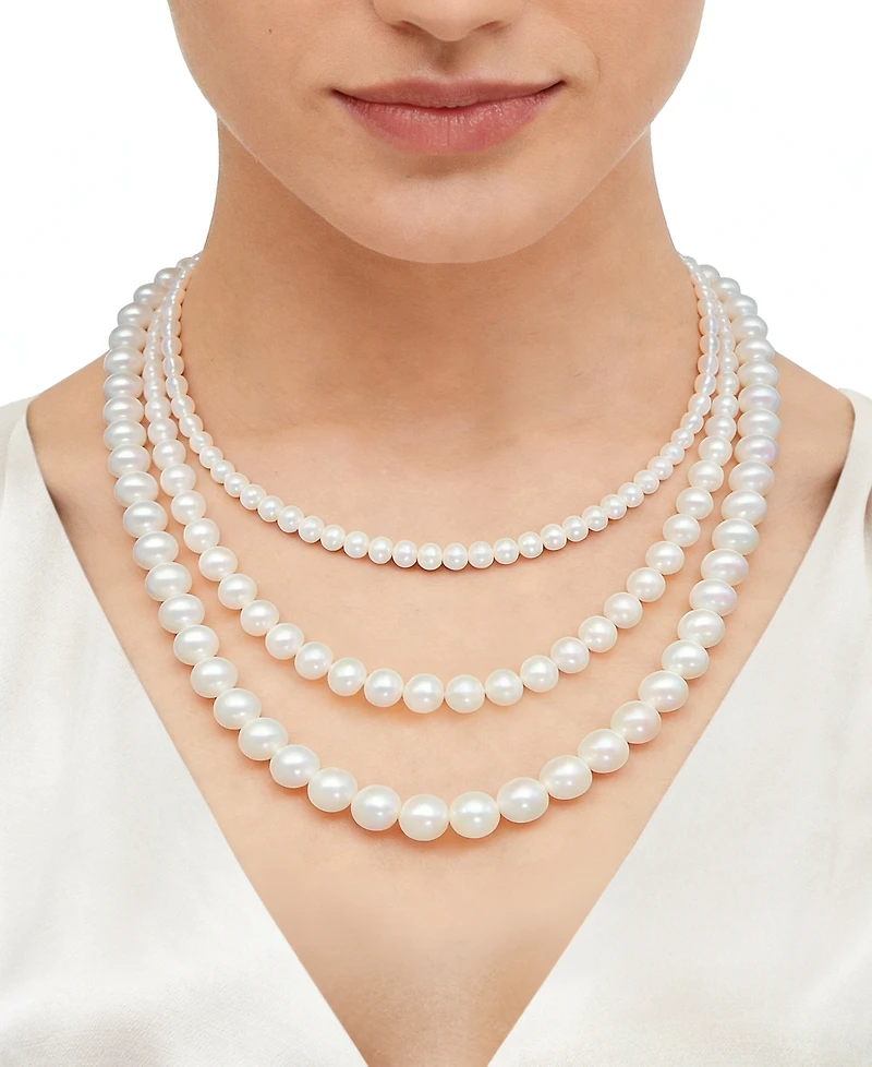 Honora White Cultured Freshwater Pearl (5-6mm) Necklace in 14k Yellow Gold