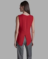 Bcbg Women's V-Neck Lace Detail Pull-On Top