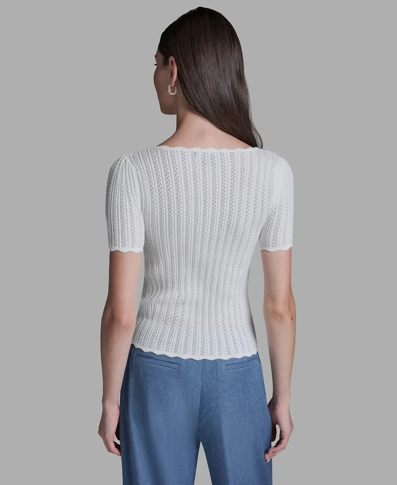 Bcbg Women's V-Neck Short-Sleeve Top