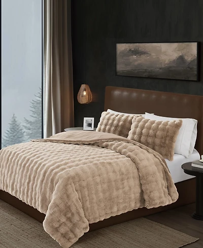 Frye Bubble Faux Fur 3-Pc. Comforter Set, King