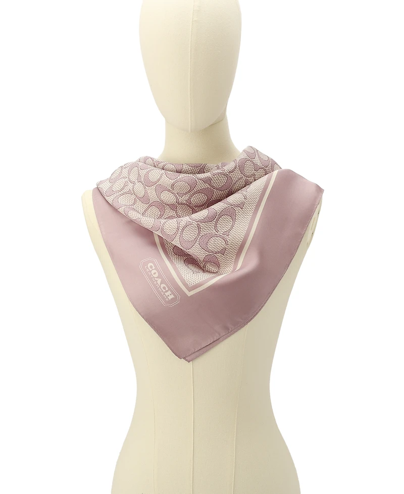 Coach Women's Textured Signature C Printed Silk Square Scarf