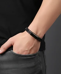 Rhona Sutton Men's Axion Leather & Stainless Steel Bracelet