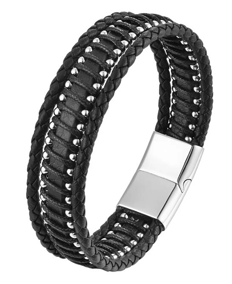 Rhona Sutton Men's Fortis Leather & Stainless Steel Bracelet