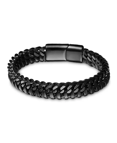 Rhona Sutton Men's Monarch Leather & Stainless Steel Bracelet