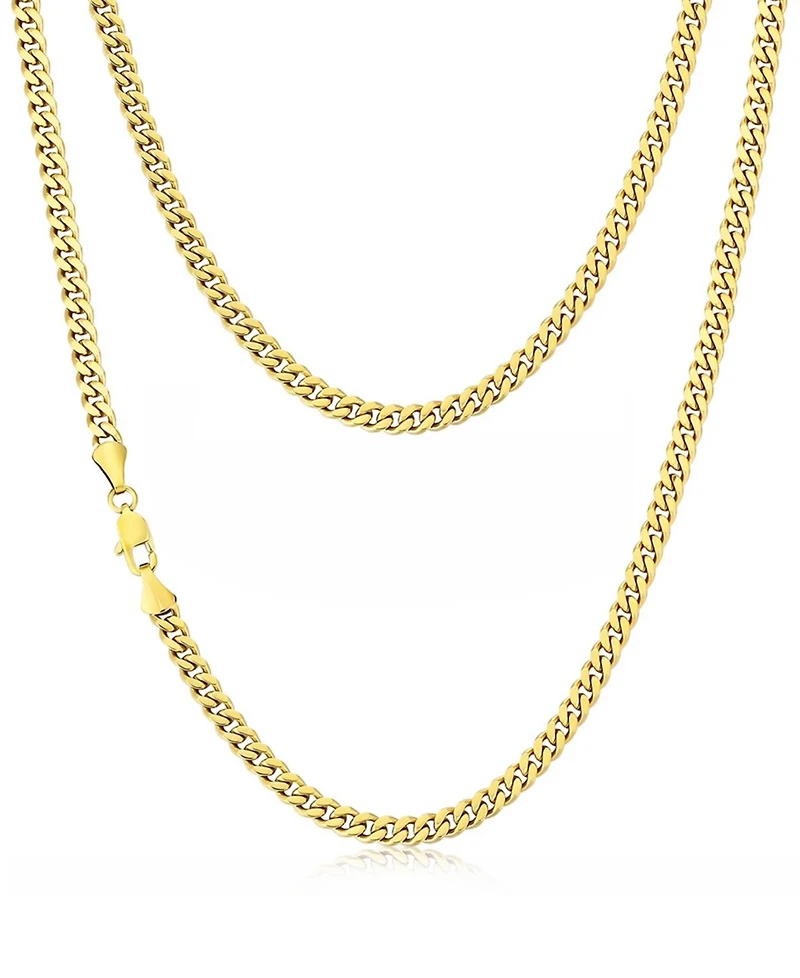 Rhona Sutton Men's Miami Cuban Chain Necklace in 14k Gold Plated