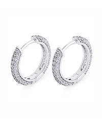 Rhona Sutton Men's Iced Valor Hoop Earrings in Sterling Silver