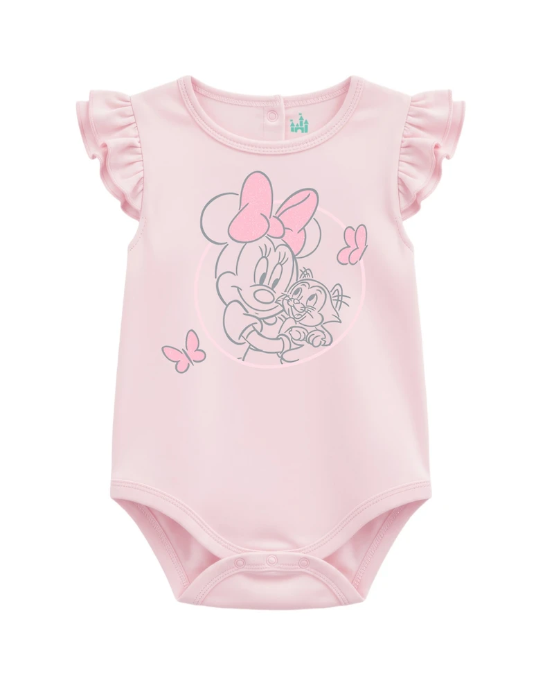 Disney Baby Girls' Minnie Mouse Bodysuits and Pants, 3-Piece Set