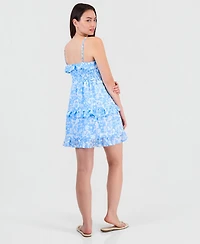 Hippie Rose Juniors' Tiered Smocked Mini Dress