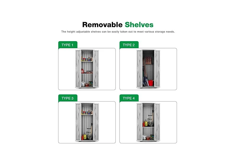 Aecojoy Outdoor Storage Cabinet Waterproof with Shelves