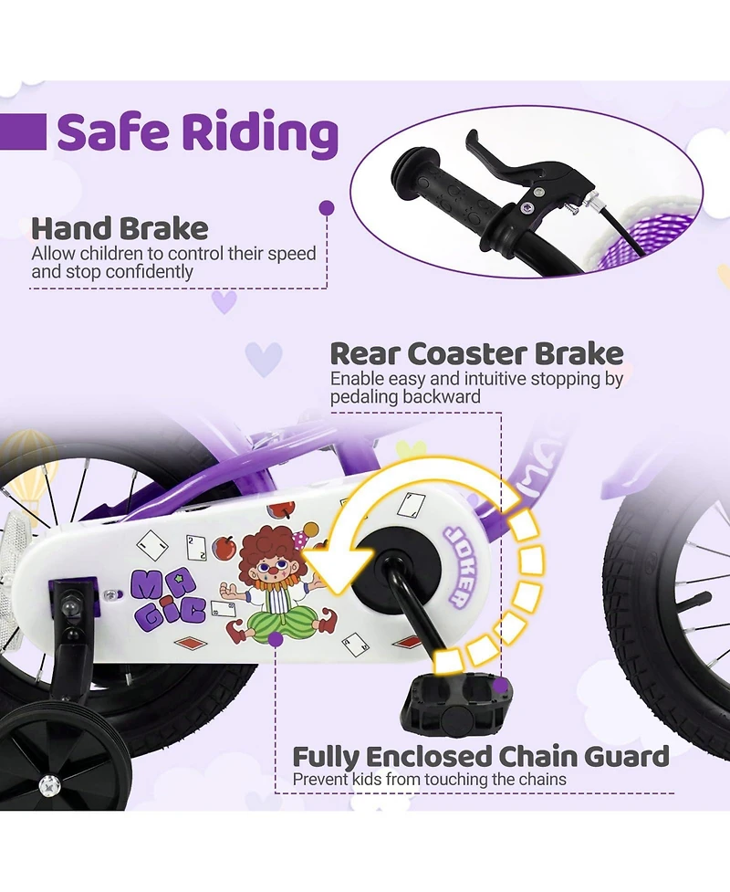 Mecale Inch Kids Bike with Training Wheels