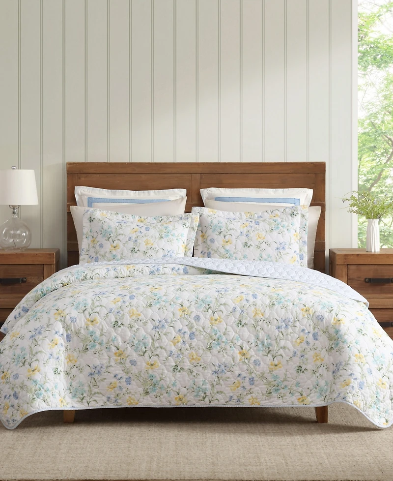 Laura Ashley Poppy Meadow Reversible -Pc. Quilt Set