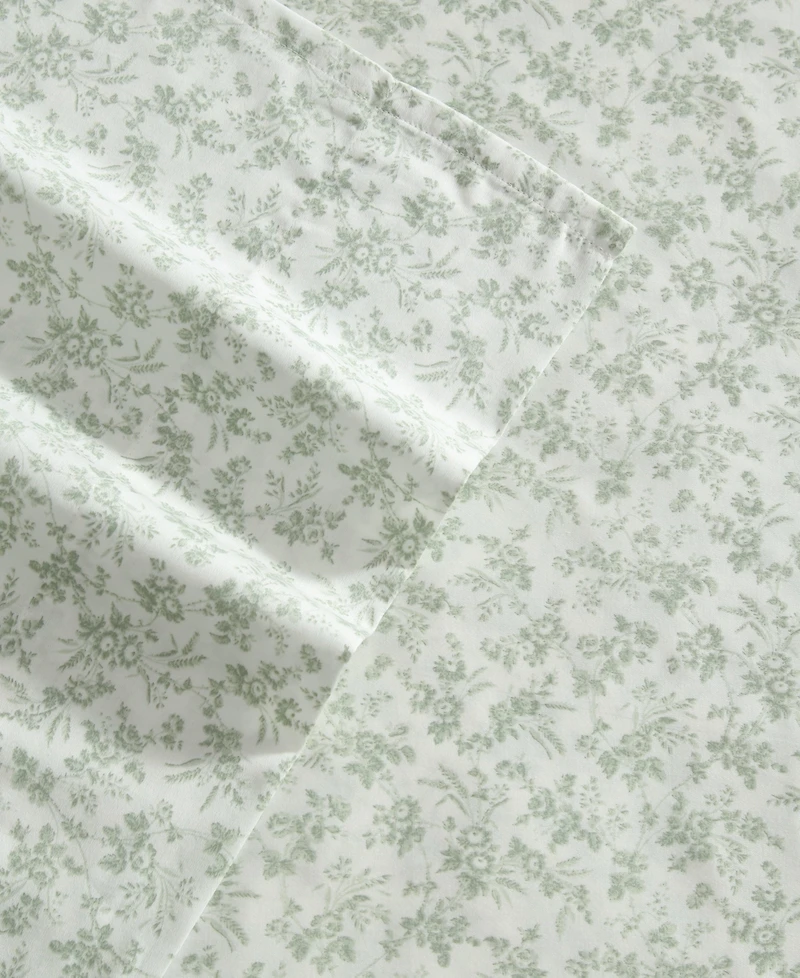 Laura Ashley Floral Toile 300-Thread Count Cotton Sateen 4-Pc. Sheet Set