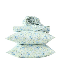 Laura Ashley Rowena 300-Thread Count Cotton Sateen 3-Pc. Sheet Set, Twin