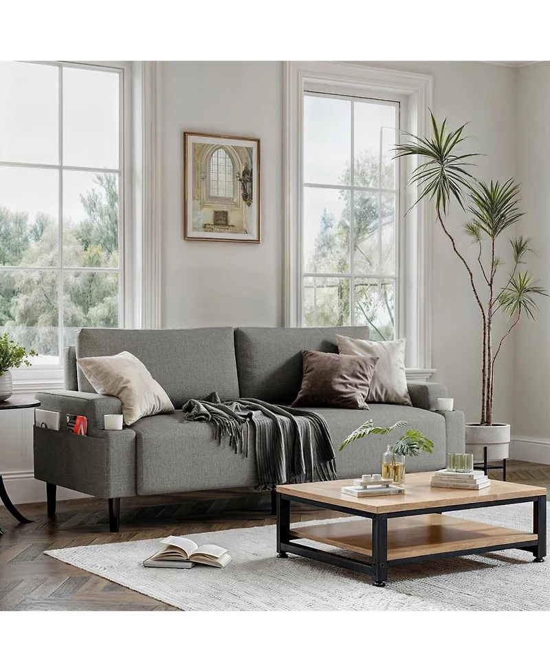 gaomon Loveseat Sofa, Fabric Modern Sleeper Sofa Couch for Living Room, Sofa Cama, Solid Wood Frame, Easy to Install