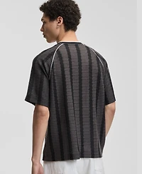 Mode of One Men's Crochet-Stripe Relaxed T-Shirt, Macy's Exclusive