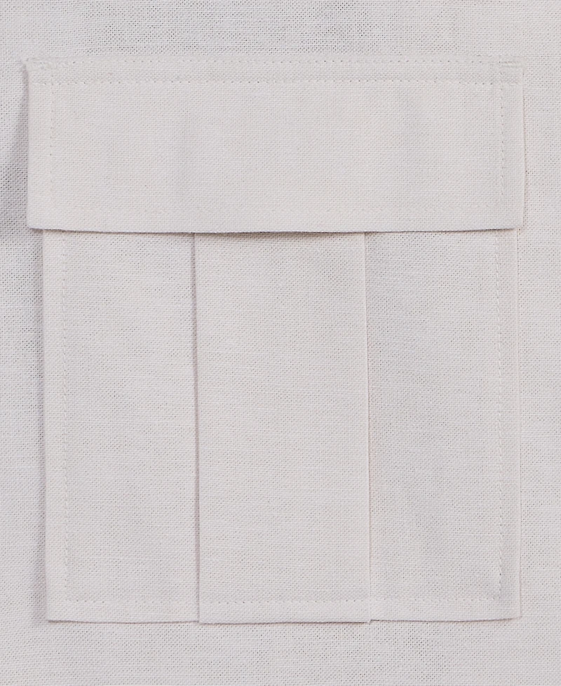 Mode of One Men's Linen & Cotton Relaxed Utility Shirt, Macy's Exclusive