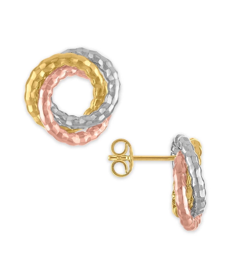 Macy's Stud Earrings in 10k Tricolor Gold