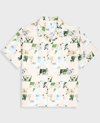 Mode of One Men's Floral Print-Blocked Camp Shirt, Macy's Exclusive