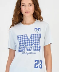 Disney Juniors' Mickey Gingham Graphic Print T-Shirt
