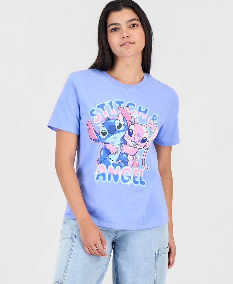 Disney Juniors' Stitch and Angel Graphic Print T-Shirt