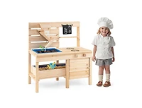 Slickblue Outdoor Play Pretend Kitchen with Detachable Sandbox and Removable