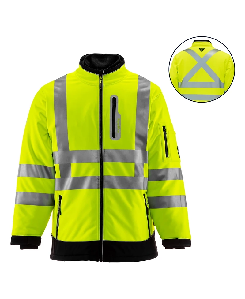 RefrigiWear Men's Insulated HiVis Extreme Softshell Jacket with Reflective Tape