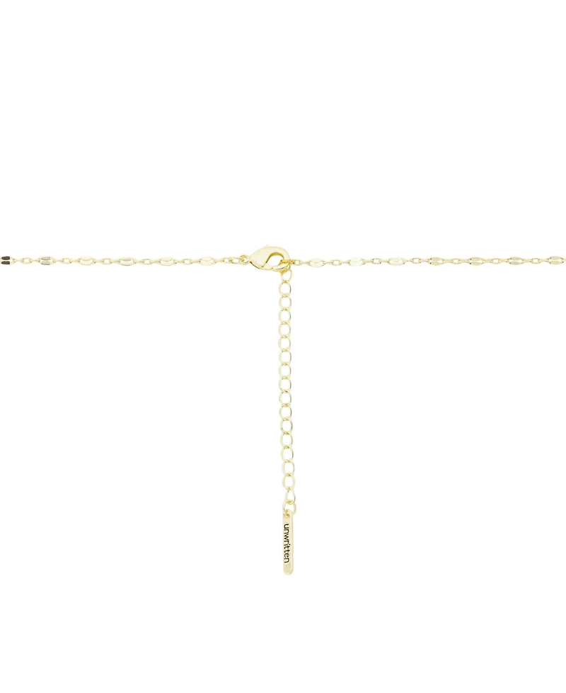 Unwritten Cubic Zirconia and Pearl Cross and Heart with Rondelles Charm Necklace