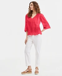 Liverpool Los Angeles Women's Rolled-Cuff Keeper Boyfriend Cropped Jeans