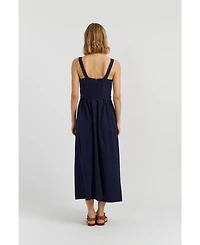 Chinti & Parker Women's Sienna Linen-Blend Broderie Summer Dress