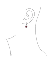 Bling Jewelry Romantic Red Pink Cz Heart Dangle Chandelier Earrings Rhodium Plated