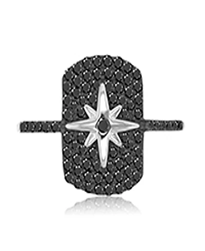 Macy's Black Spinel Ring Sterling Silver