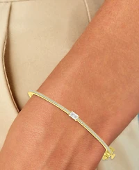 Macy's Cubic Zirconia Bangle Bracelet in 14k Yellow Gold Over Sterling Silver