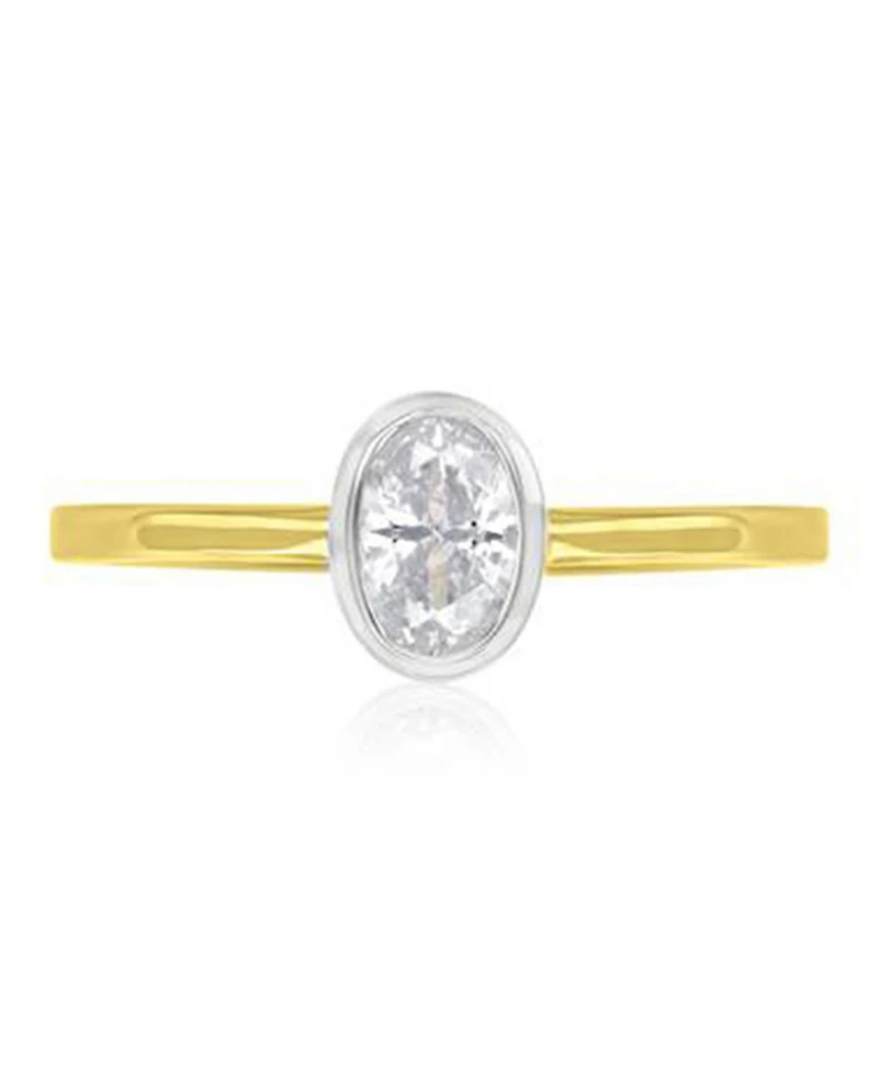Macy's 4-Pc. Polished Cubic Zirconia Quadruple Ring in 14k Yellow Gold Over Sterling Silver
