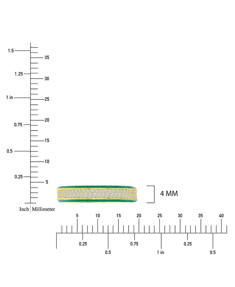Macy's Cubic Zirconia Eternity Ring 14k Yellow Gold Over Sterling Silver